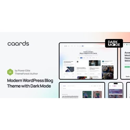 Caards – Modern Blog & Magazine WordPress Theme with Dark Mode