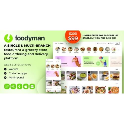Foodyman-Single-Multi-Branch-Restaurant-Grocery-Food-Ordering-Delivery-Platform.jpg Foodyman – Single (Multi-Branch) Restaurant & Grocery Food Ordering & Delivery Platform - Image 1