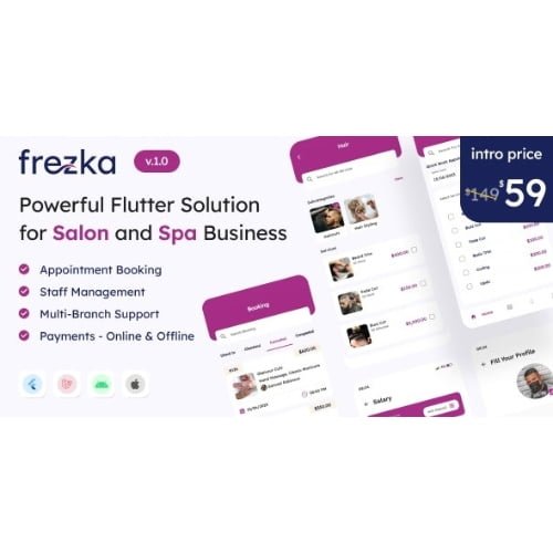 Frezka-All-in-one-Salon-Spa-Business-Solution-in-Flutter-Laravel-Free-Download.jpg Frezka – All-in-one Salon & Spa Business Solution in Flutter + Laravel - Image 1