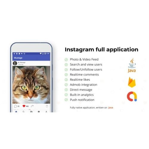 Instagram-Android-Full-Applcation-Firebase-Web-PhotoVideo.jpg Instagram Android Full Applcation + Firebase Web (Photo&Video) - Image 1
