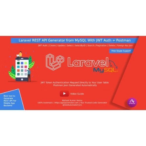 Laravel-REST-API-Generator-From-MySQL-With-JWT-Auth-Postman.jpg Laravel REST API Generator From MySQL With JWT Auth + Postman - Image 1