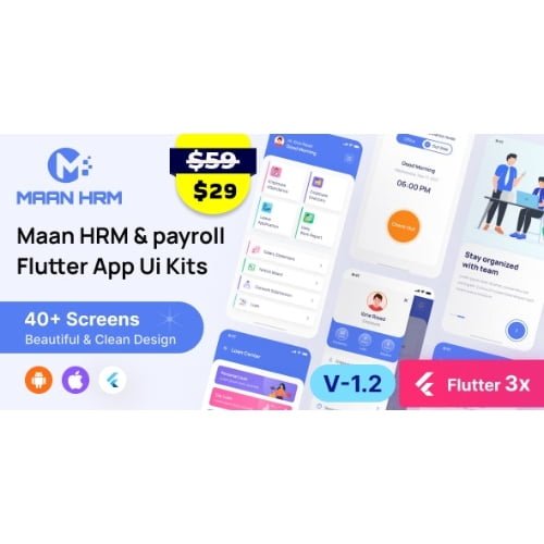 Maan-HRM-Flutter-App-UI-Kit-Android-iOS.jpg Maan HRM Flutter App UI Kit (Android & iOS) - Image 1