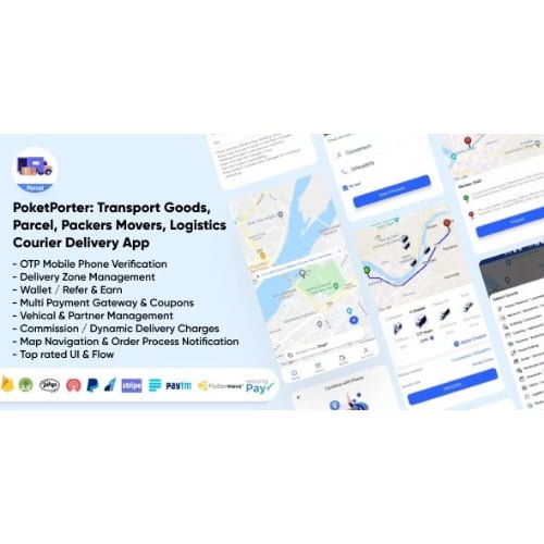 PoketPorter-Transport-Goods-Parcel-Packers-Movers-Logistics-Courier-Delivery-App-Full-Solution.jpg PoketPorter: Transport Goods, Parcel, Packers Movers, Logistics & Courier Delivery App Full Solution - Image 1