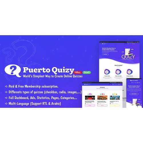Puerto-Quizy-Premium-Quiz-Builder-Script-SAAS-Nulled.jpg Puerto Quizy – Premium Quiz Builder Script SAAS - Image 1